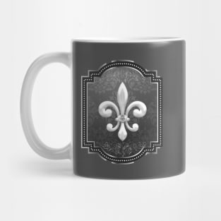 Fleur de lis on black victorian background Mug